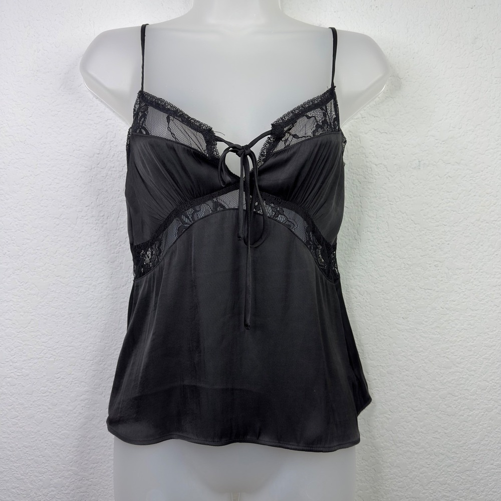Elodie Camisole Tank Top Womens S Black Sheer Lace Y2K‎ Romantic Coquette Goth